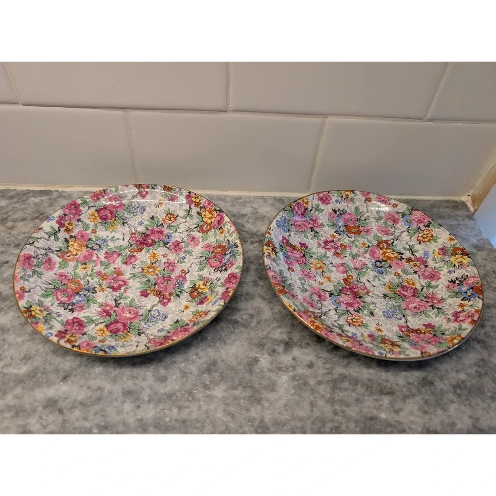 BCM‎ Lord Nelson Ware TEACUP SAUCER Set Of 2 ~Marina Floral ~ Made In  England